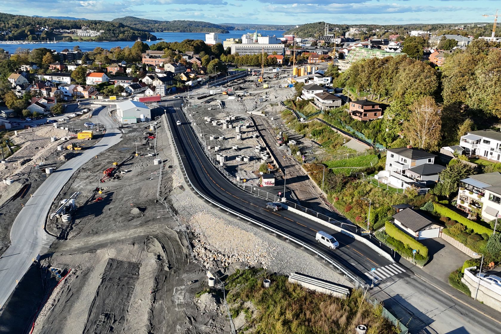 Dronefoto som viser Fjordveien.