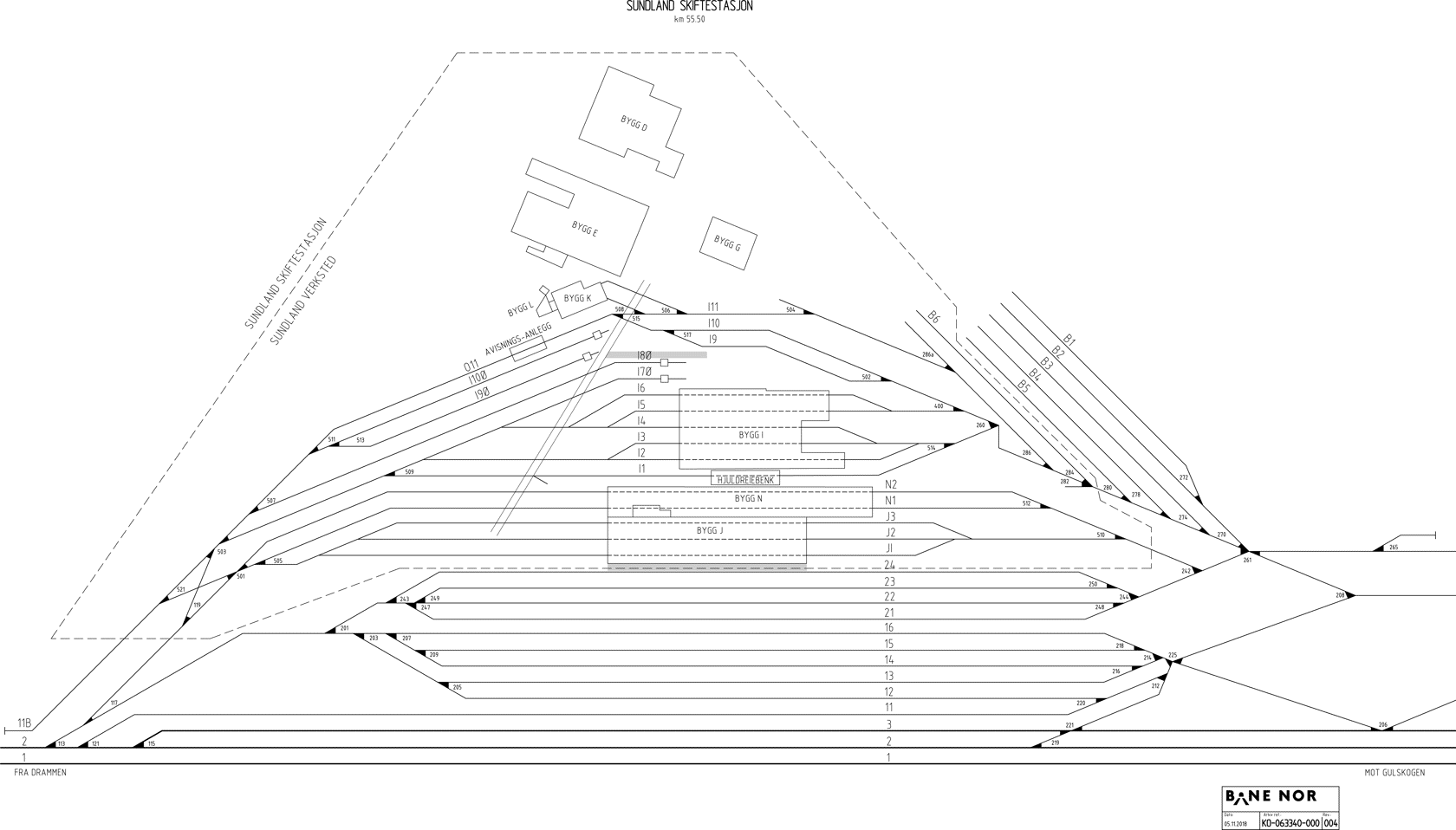 Track plan Sundland Stabling Facility